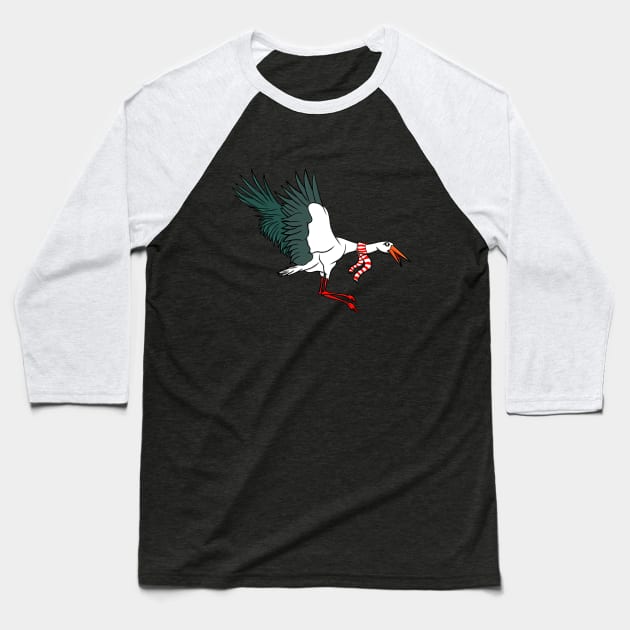 Crane Baseball T-Shirt by mailboxdisco
